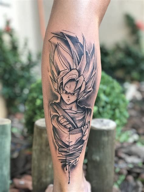 Goku Tattoo Black Tattoo Line Work Dragon Ball Z Tatuagem Tatuagem
