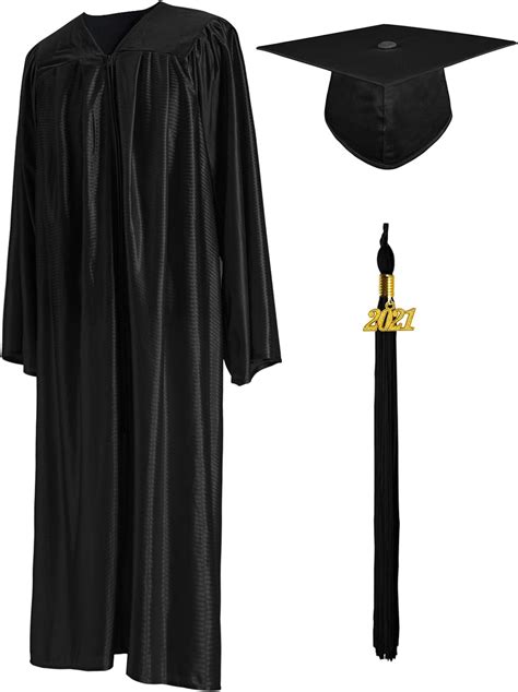Graduationmall Unisex Shiny Graduation Cap And Gown For Adults With