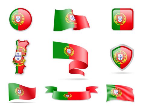 210 Portuguese Flag Portugal Portuguese Culture Push Button Stock