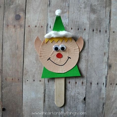 Elf Stick Puppet Craft Christmas Arts And Crafts Christmas Crafts
