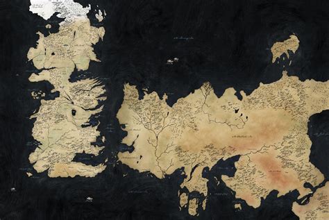 Game Of Thrones Houses Map Westeros Tv Show Wall Print Poster Decor 32x24
