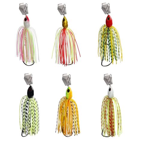 Easy Catch 6pcslot Lures Chatterbait Elite Series With Silicone Skirts Buzzbait Spinnerbait For