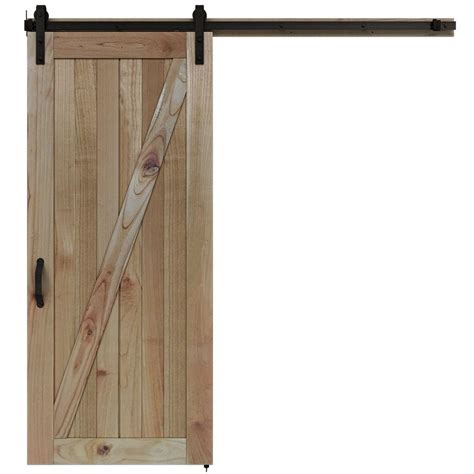 Jeld Wen 36 In X 84 In Rustic Unfinished Wood Barn Door With Sliding