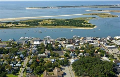 Aerial View Of The Waterfront In Beaufort North Carolina Beaufort