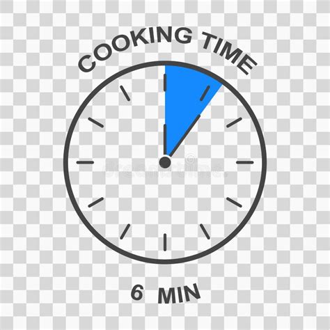 Cooking Time Icon Clock Face With 6 Minute Time Interval Simple Timer