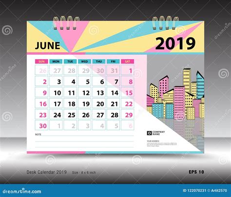 Desk Calendar For June 2019 Template Printable Calendar Planner
