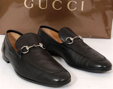 Gucci Black Leather Horsebit Loafers Dress Shoes Men 95 D