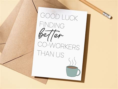 Congrats New Job Card Good Luck Finding Better Co Workers Etsy
