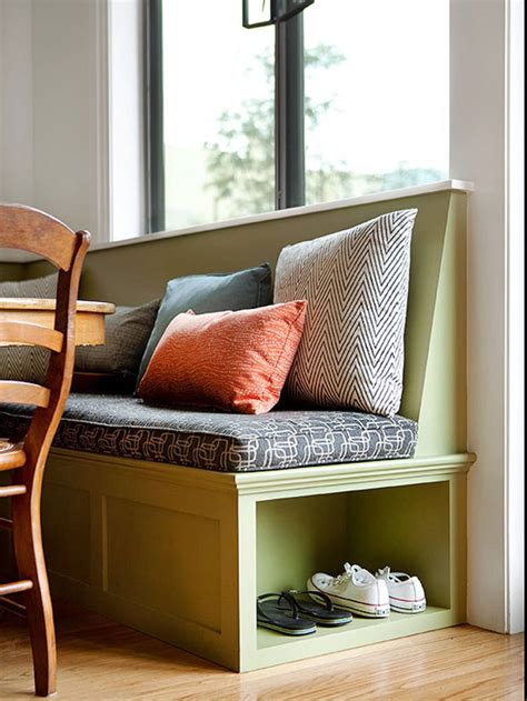 Banquette built-in benches add smart kitchen seating
