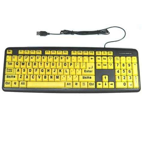 Laptop keyboard with russian and english layout, concept of it and modern technologies. USB Oversized Large Print Elderly kid Child Computer ...