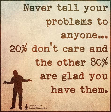 Never Tell Your Problems To Anyone20 Don’t Care And The Other 80 Are