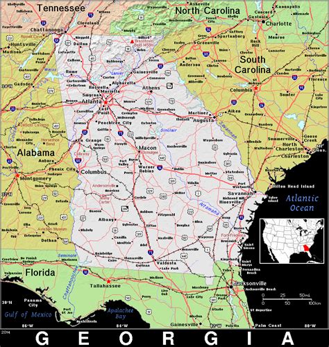 Ga · Georgia · Public Domain Maps By Pat The Free Open Source