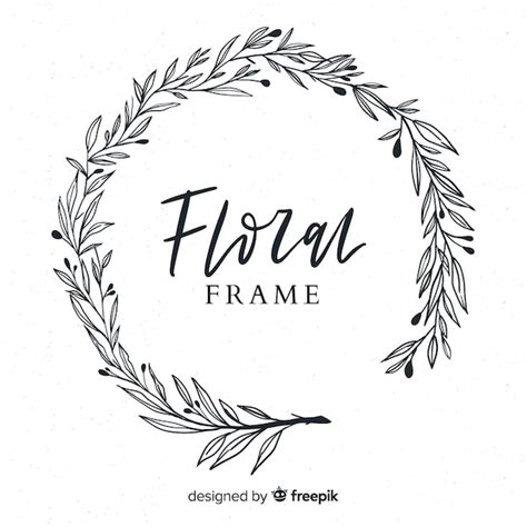 Free Vector Lovely Hand Drawn Floral Frame