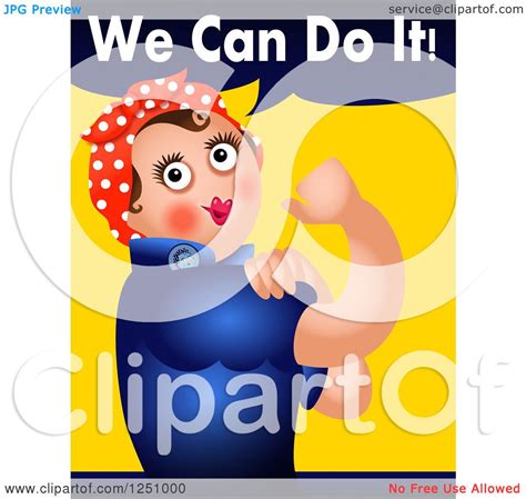 Clipart Of A Rosie The Riveter We Can Do It Parody Royalty Free