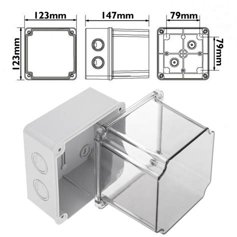 Square Surface Junction Box Transparent Ip44 120x120x140mm Cablematic