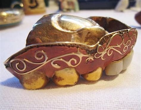 False teeth are very old prosthetic devices. Antique Enamel and Gold False Teeth. Its a work of art! By ...