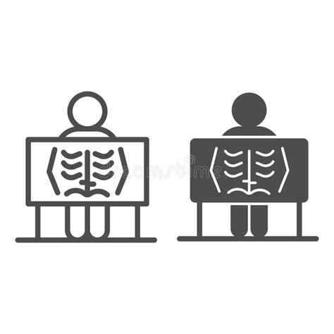 X Ray Of Human Lungs Line And Solid Icon Medical Concept Chest X Ray