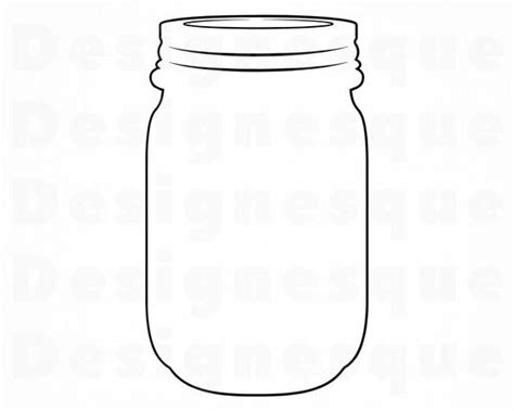 Download Country Mason Jar Plain Outline Embroidery Design Instant ...