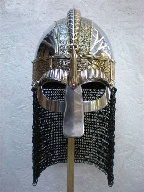The Reconstructed Vendel Xii Helm Completed With Mail Aventail Made By