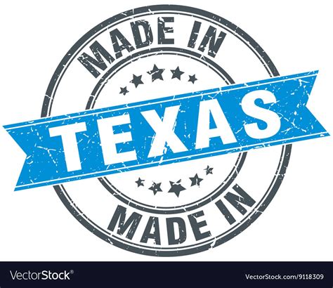 Made In Texas Blue Round Vintage Stamp Royalty Free Vector