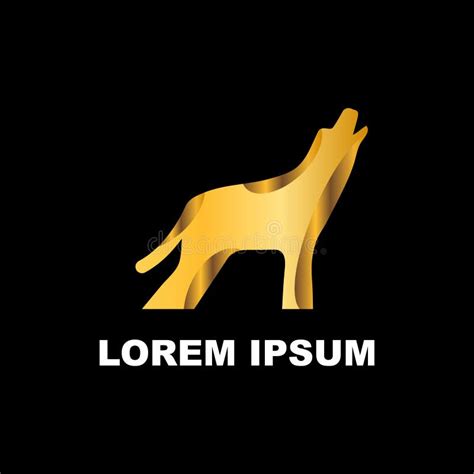 Creative Golden Wolf Logo Icon Design Stock Illustration Illustration
