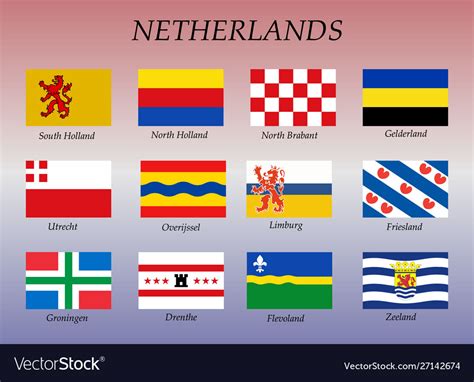 all flags netherlands regions royalty free vector image