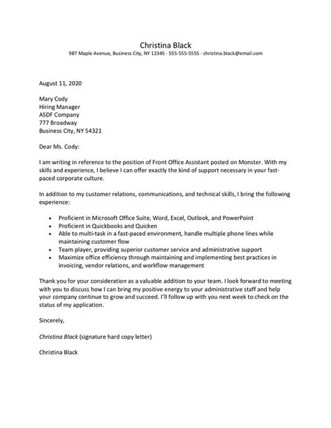 Job Application Letter Template And Writing Tips