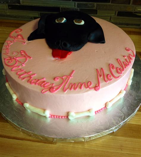 Black Lab Birthday Cake With Dog Bones Dog Birthday Cake Puppy Cake
