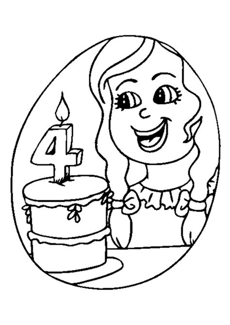 Coloriage Anniversaire 4 ans