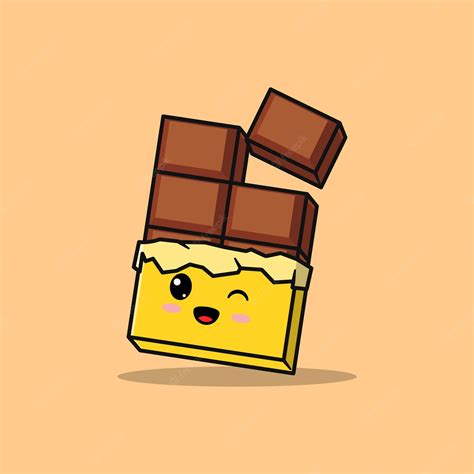 Premium Vector Cute Chocolate Bar Cartoon Flat Cartoon Style