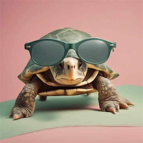 Premium Ai Image A Turtle Wearing Glasses And A Tortoise Wearing Glasses