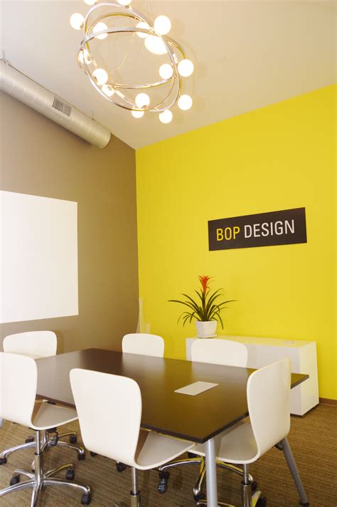 Conference Room New Idea Paint White Board Bright Yellow Wall Their