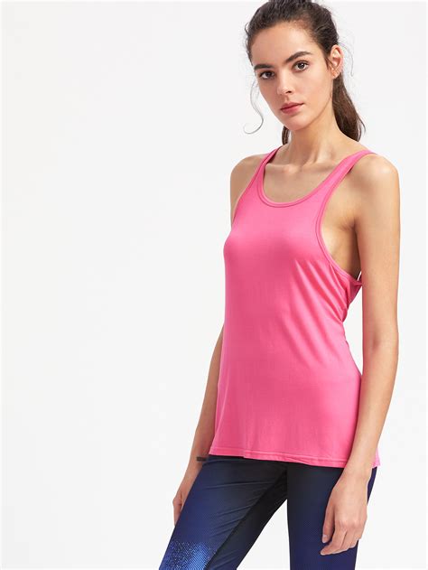 Open Back Tank Top With Dropped Armhole Sheinsheinside
