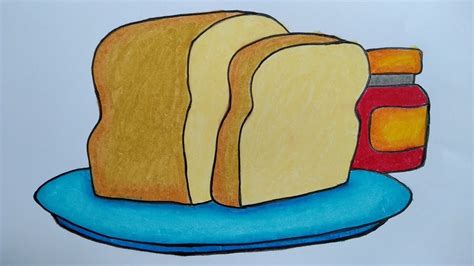 Menggambar Roti Tawarcara Menggambar Kue Yang Mudah Youtube