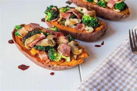 Bacon And Broccoli Stuffed Sweet Potatoes Paleo Healy Eats Real