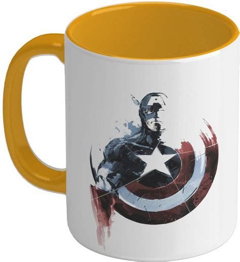 shieldsmore ceramic captain america coffee 325ml orange ceramic coffee mug price in india buy
