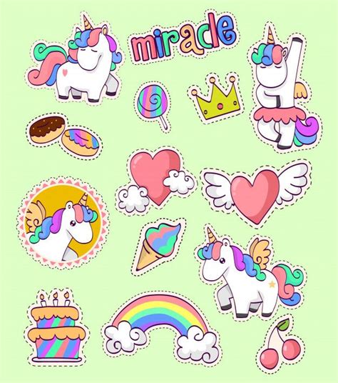 Cute Unicorn Sticker Collection Pegatinas Bonitas Pegatinas