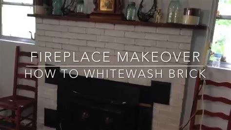 Fireplace Makeover How To Whitewash Brick Youtube