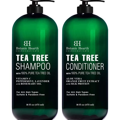 Botanic Hearth Tea Tree Shampoo And Conditioner Set With Pure