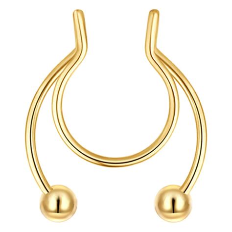 Stainless Steel Nose Ring Fake Nose Ring Non Piercing Nose Ring Hoop Jewelry Stainless Steel