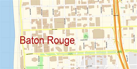 Baton Rouge Pdf Map Vector Exact City Plan Louisiana Detailed Street