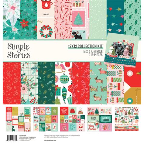 Simple Stories Collection Kit 12x12 Mix And A Mingle 810079986774