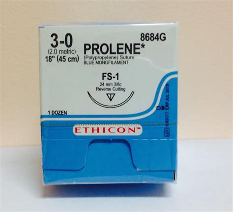 Ethicon 8684g Prolene Suture Reverse Cutting Non Absorbable Fs 1