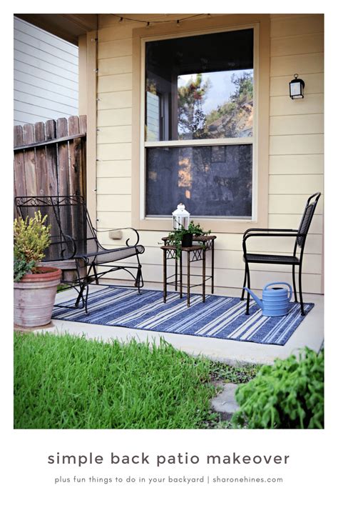 The wall design will naturally wash away on its own over the season. A Simple Back Patio Makeover + 11 Fun Things to Do in Your Backyard | Patio makeover, Patio ...