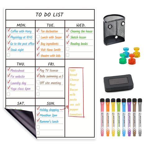 Lucycaz Chore Chart For Fridge Magnetic To Do List Weekly Dry Erase