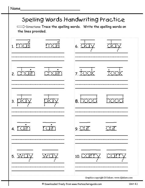 10 First Grade Language Arts Worksheets