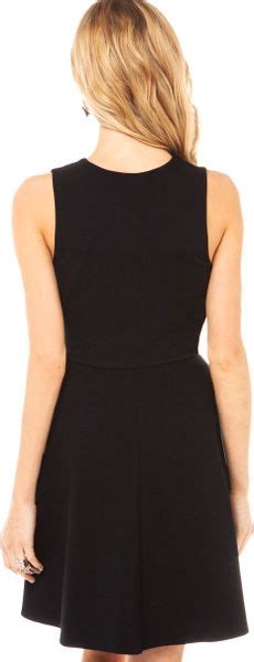 Akira Deep V Skater Dress In Black In Black Lyst