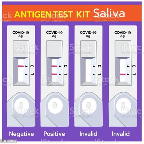 Vector Illustration Of Covid19 Antigen Test Kit Saliva Stock