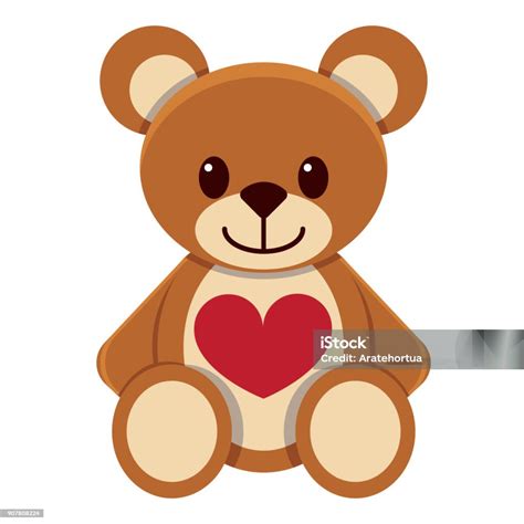 Cute Kawaii Teddy Bear Colorful Isolated Stock Illustration Download