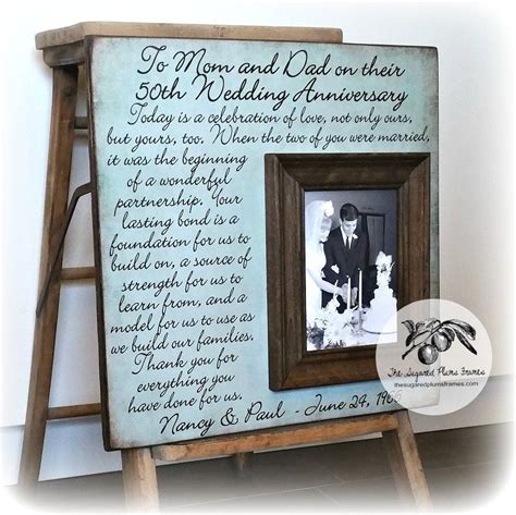 This is our family's first second marriage, so we are unsure how to handle this. 50th Anniversary Gifts For Grandparents Picture Frame, Golden Anniversary Gift, Parents ...
